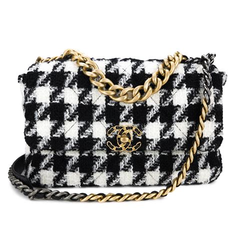 black and white checker chanel bag|Black Chanel bag price.